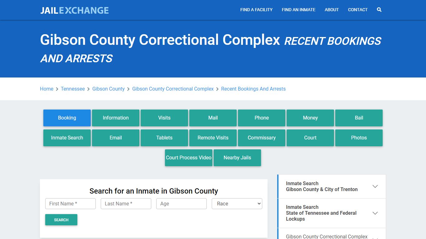 Gibson County Correctional Complex Recent Bookings And Arrests